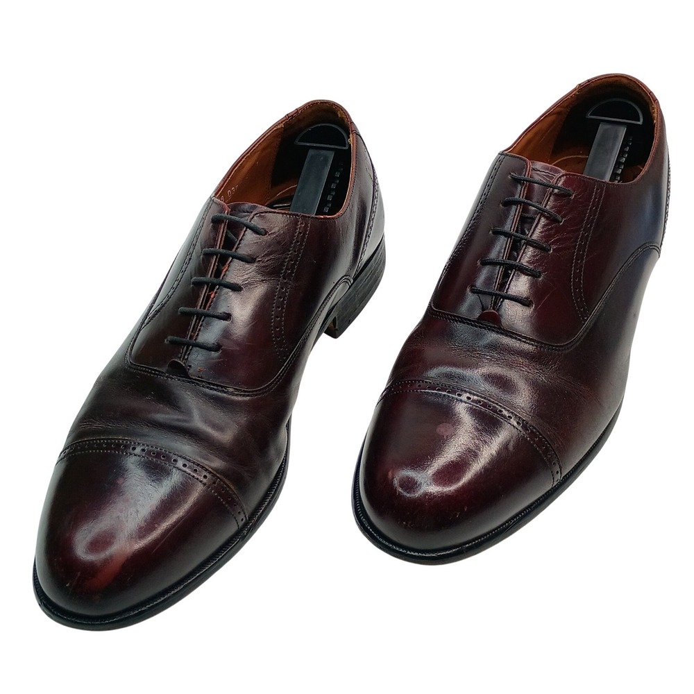 Bostonian Classics 20358 Cap Toe Oxford Men Size 12 Burgundy Leather Dress Shoes